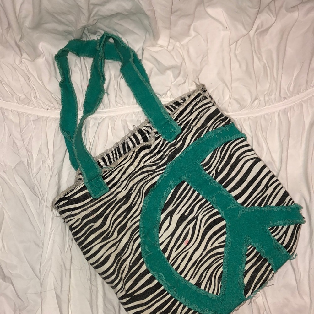 Zebra print tote bag